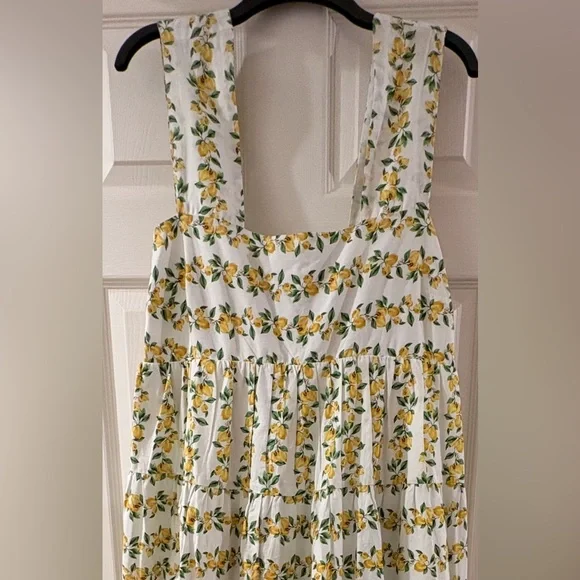 Anthropologie Lemon 🍋 Print Dress in White and Yellow - Picture 5 of 5